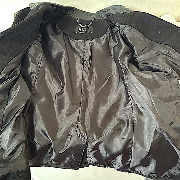 Black Heavy Cotton and Leather Blazer - Picture 8 of 8